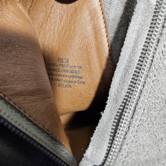 Lucky Brand Taupe Gray Suede Fringe Beeliner Booties - Picture 10 of 10